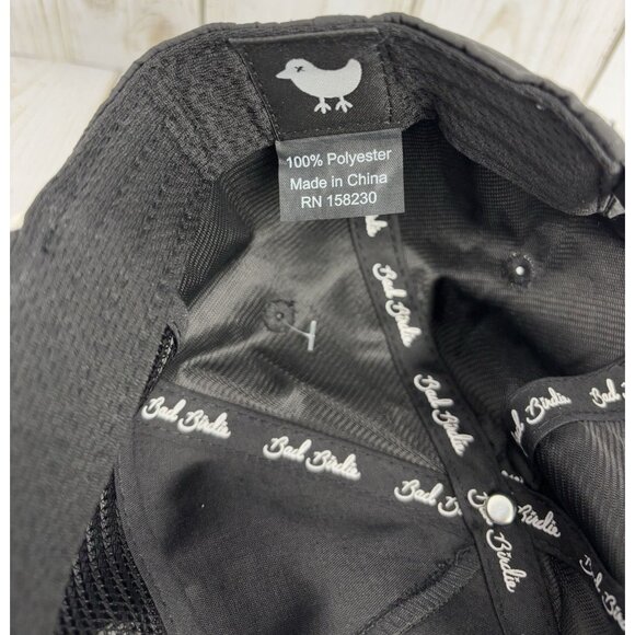 NEW Bad Birdie SnapBack Hat Cap Script Bad Spellout Rope Trucker Golf Black - Picture 8 of 9